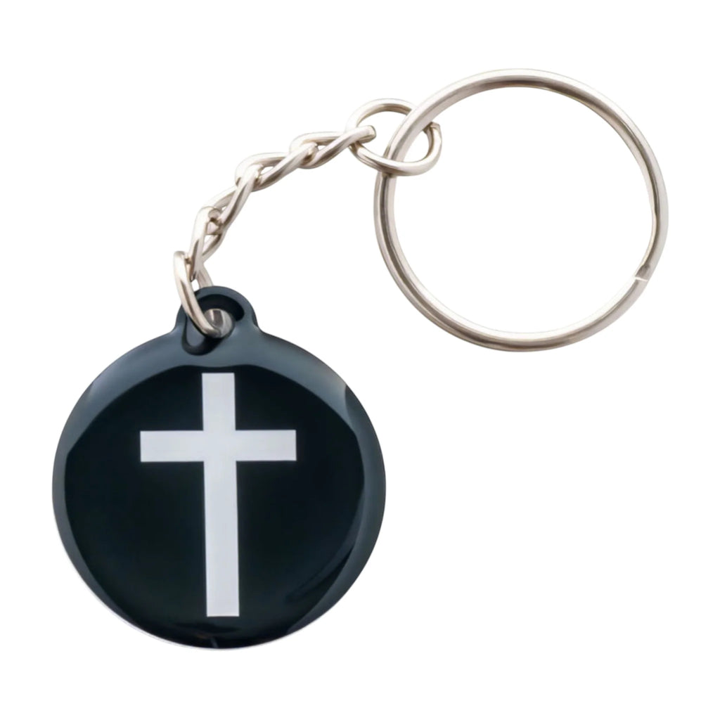 Acrylic Keychain Black + Cross