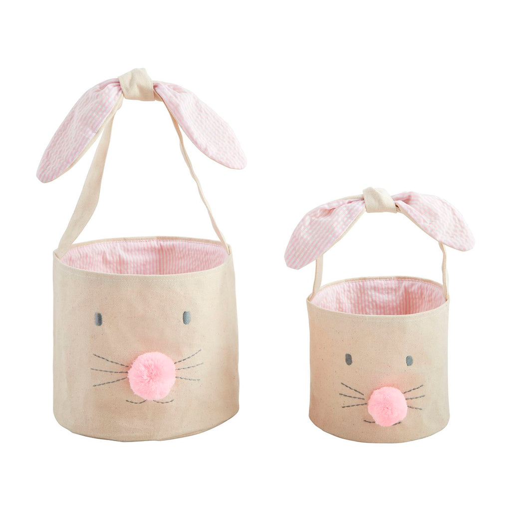 PInk Bunny Face Easter Basket LG