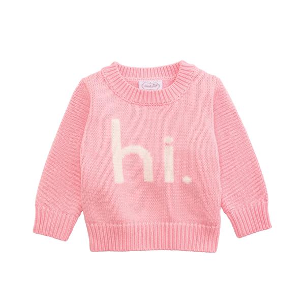 Hi Baby Girl Sweater - Little Jill & Co.