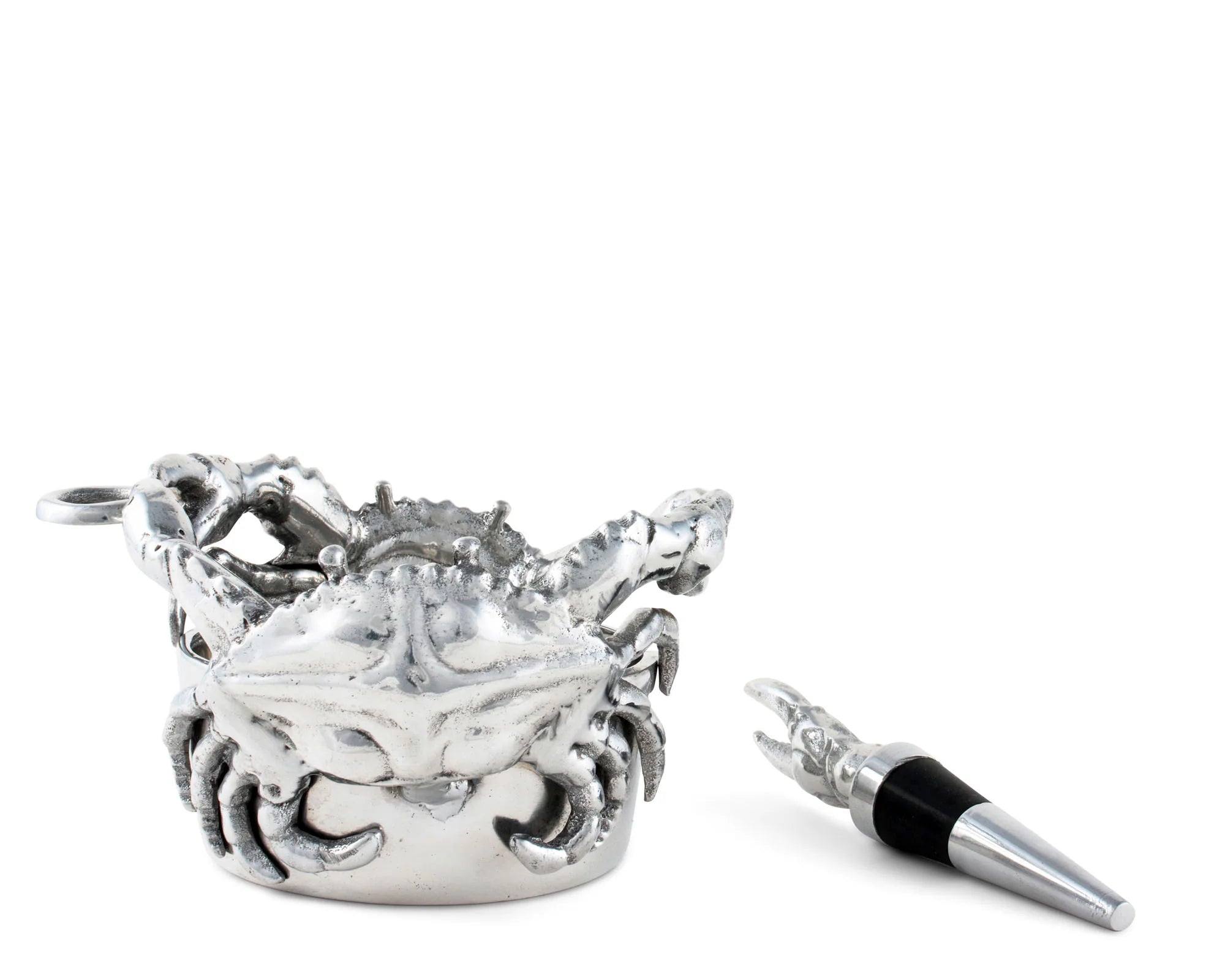 Crab Wine Caddy and Stopper Set