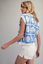 Blue Shell Sweater Vest