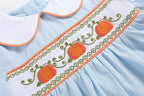 Light Blue Pumpkin Vine Smocked Dress and Bloomers