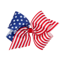 King Patriotic Stars and Stripes Print Hair Bow