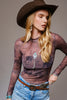 Cowgirl Mesh Top Dark Brown
