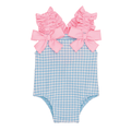 Blue Crinkle Check Swimsuit - Little Jill & Co.