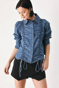 A lightweight denim top