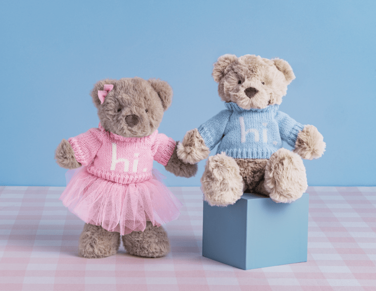 Plush Hi Baby Pink Bear - Little Jill & Co.