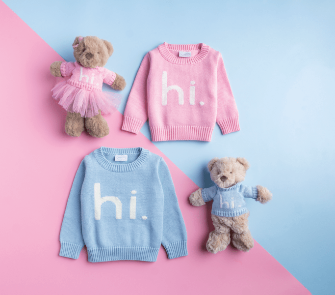 Plush Hi Baby Blue Bear - Little Jill & Co.