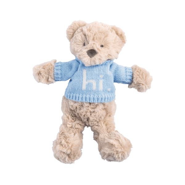 Plush Hi Baby Blue Bear - Little Jill & Co.