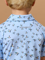 Boys Mallard Skies Knit Short Sleeve Performance Polo