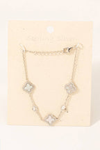 Sterling Silver Clover Chain Bracelet