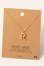 Gold Dipped Bubble Letter Pendant Necklace
