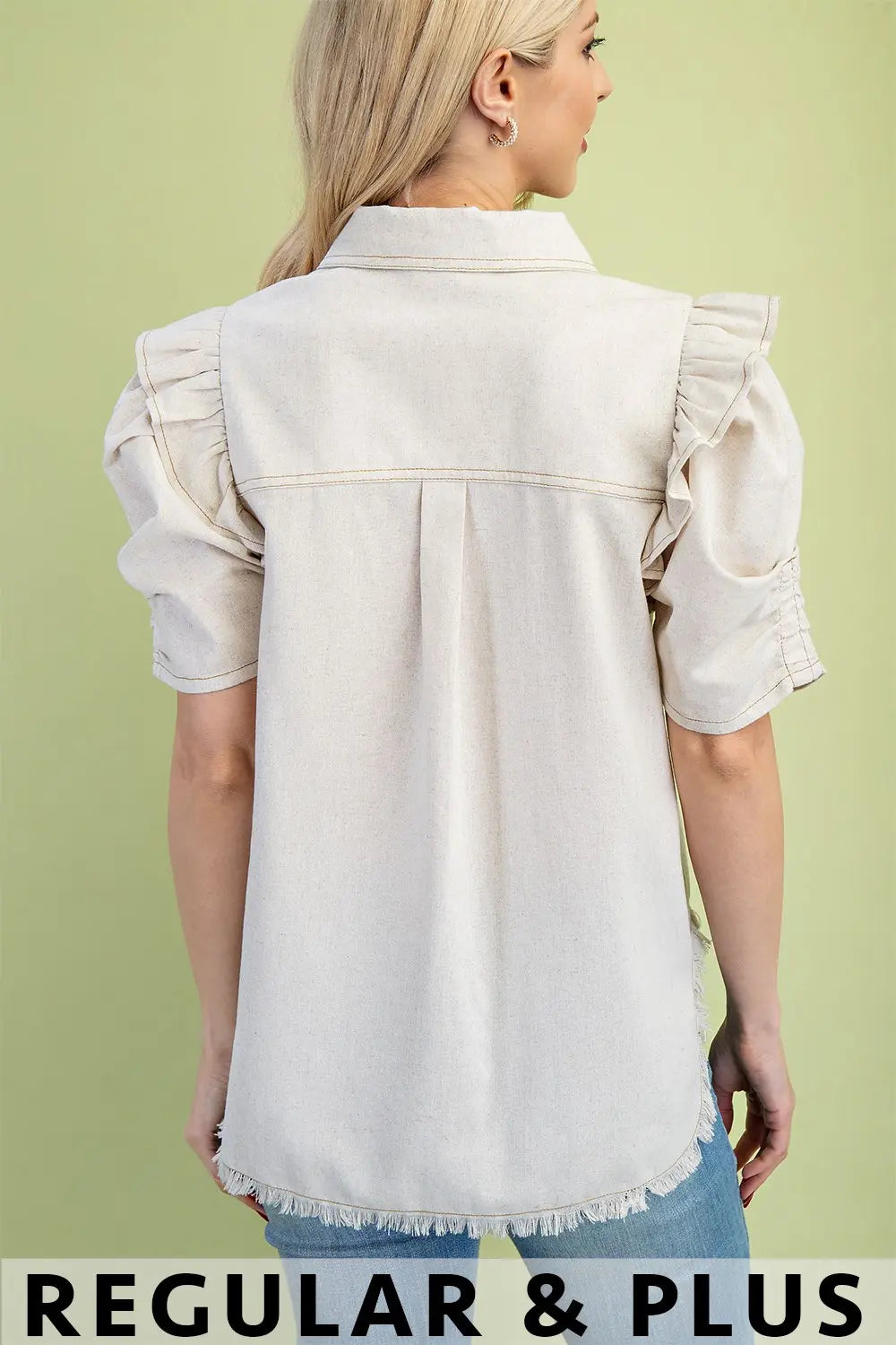 Linen Button Up Shirt Oatmeal