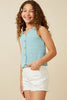 Girls Patterned Button Detail Knit Tank