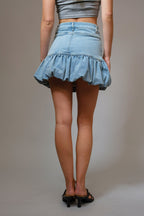Bubble Hem Denim Skirt - Little Jill & Co.