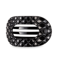 Flat Round Hair Clip | Large | Jet Black Quilted