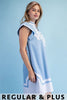 Linen Baby Blue Emb. Dress