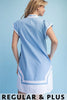 Linen Baby Blue Emb. Dress