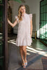 Glossy Emb. Ruffle Dress Soft Pink