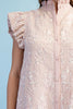 Glossy Emb. Ruffle Dress Soft Pink
