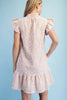 Glossy Emb. Ruffle Dress Soft Pink