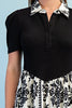 Half Button Shirt Dress Black