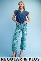 Green Floral Mix Pants