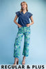 Green Floral Mix Pants