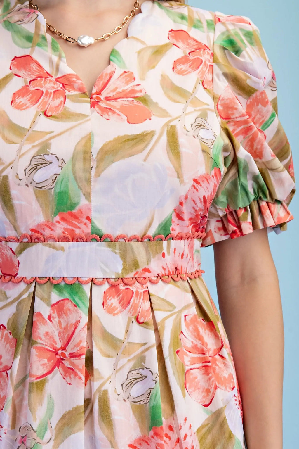 Coral Floral Dress