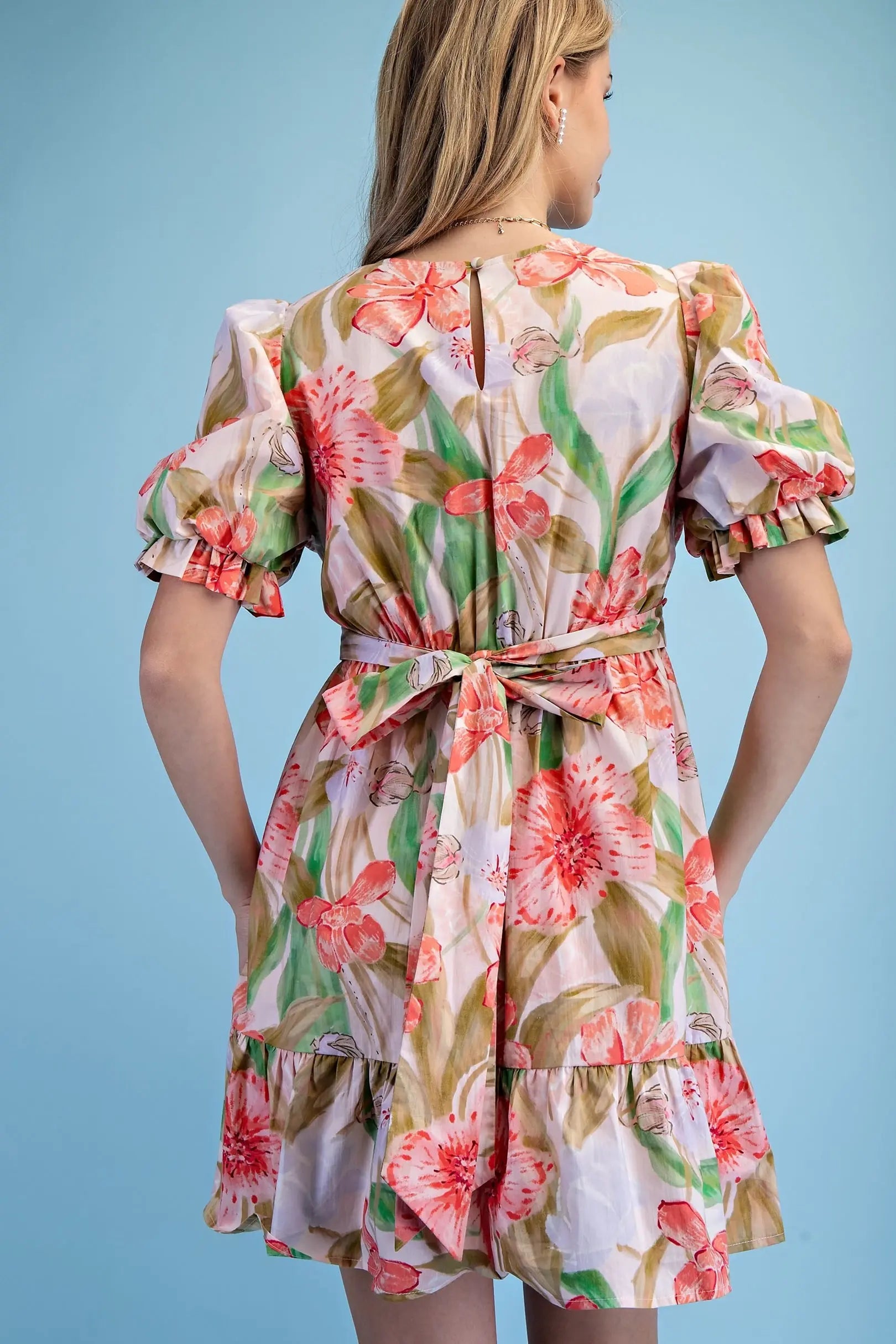 Coral Floral Dress