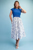 Sweatshirt Floral Dress Royal