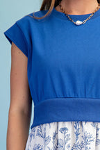 Sweatshirt Floral Dress Royal