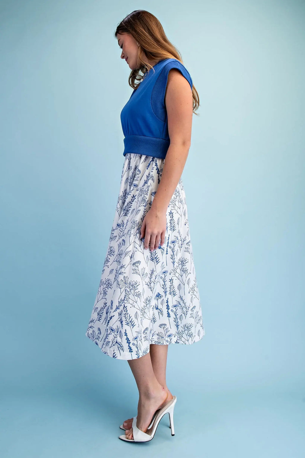 Sweatshirt Floral Dress Royal