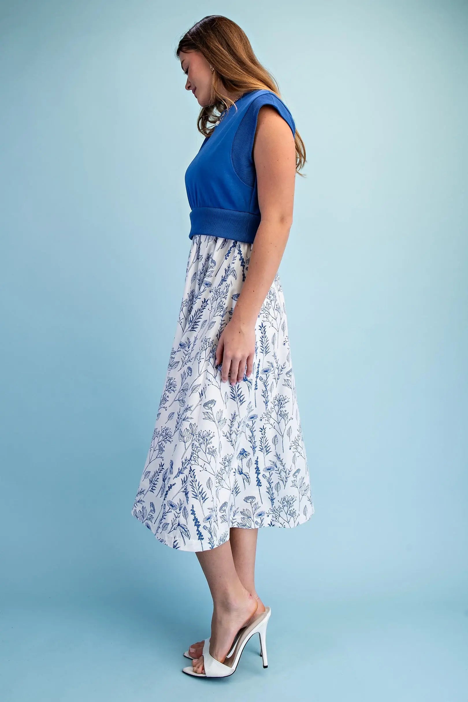 Sweatshirt Floral Dress Royal