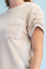 Ruched Short Sleeve Stone
