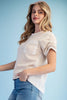Ruched Short Sleeve Stone
