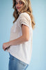 Ruched Short Sleeve Stone