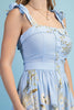Baby Blue Floral Print Midi Dress