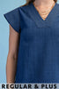 Tranpunto Stitched VNeck Blouse