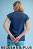 Tranpunto Stitched VNeck Blouse