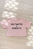 SALT WATER AND SUNSETS Cropped Mineral Graphic Top