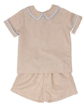 John SS Short Set Ecru Linen
