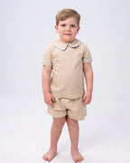 John SS Short Set Ecru Linen