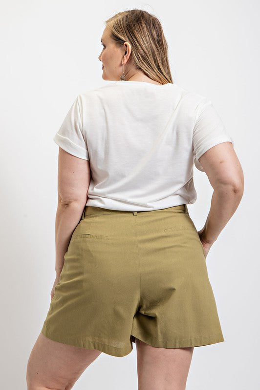 Lt. Olive Plus Midi Shorts