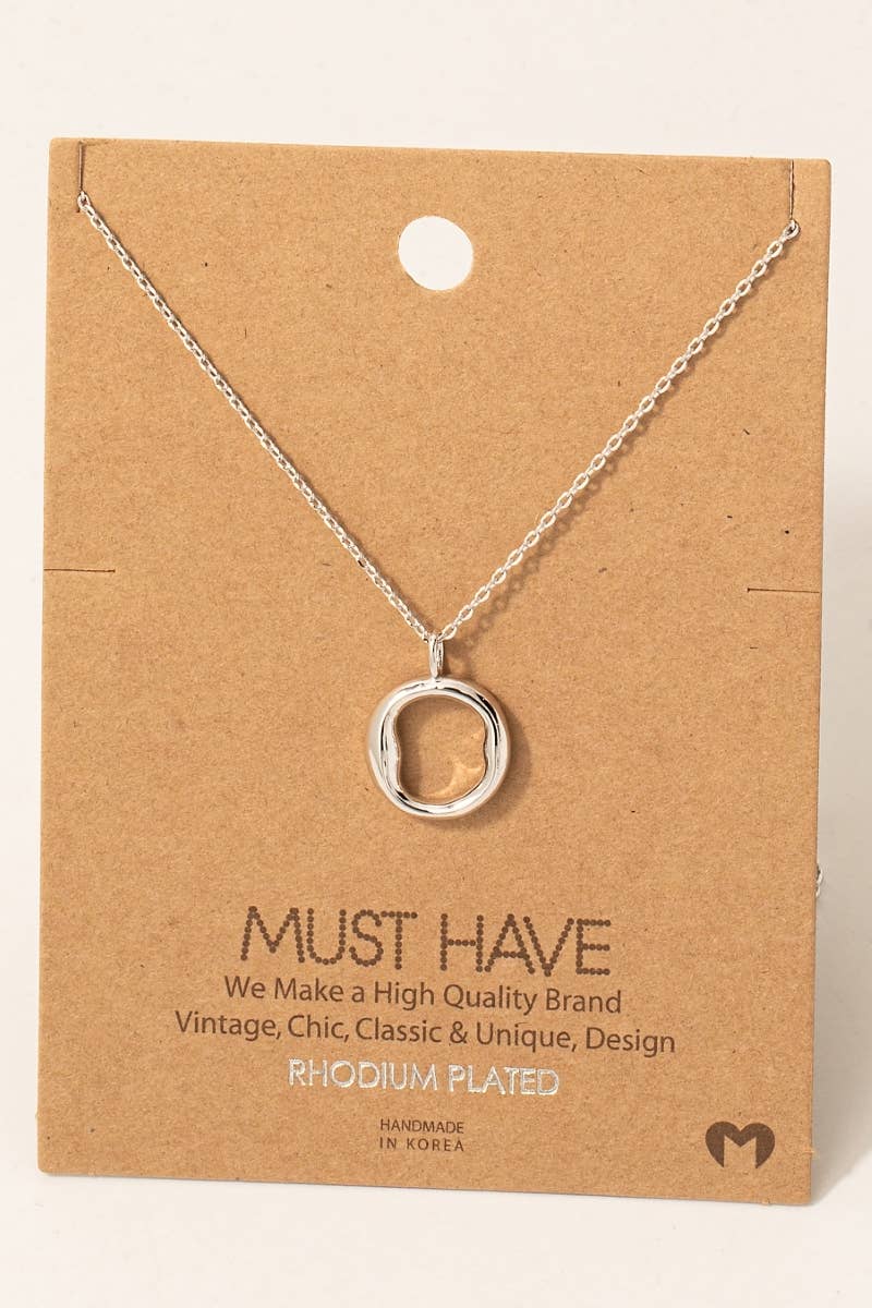 Gold Dipped Bubble Letter Pendant Necklace