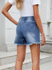 Irregular Denim Frayed Shorts