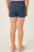 Girls Roll Up Denim Shorts