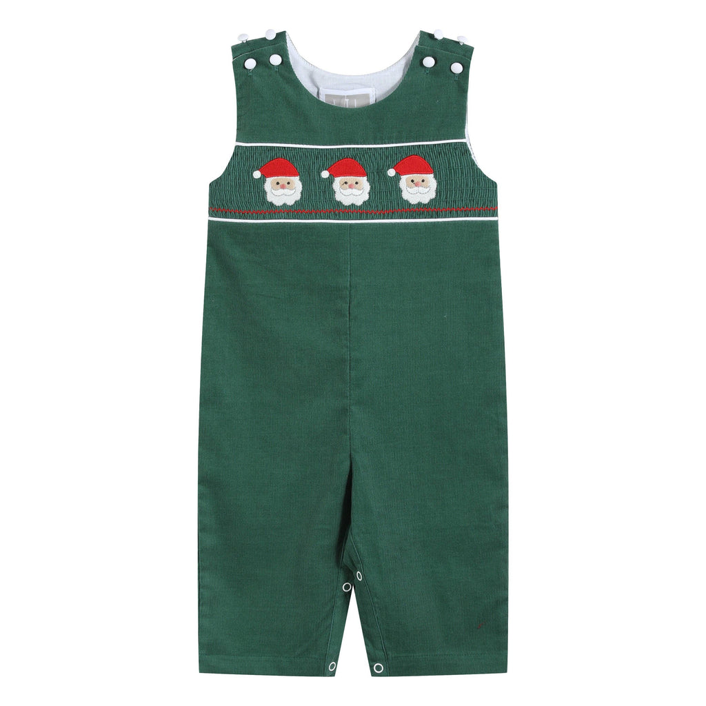 Green Corduroy Santa Smocked Longall