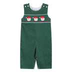 Green Corduroy Santa Smocked Longall