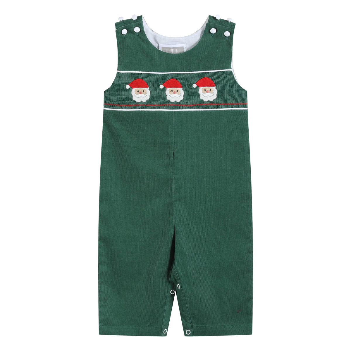 Green Corduroy Santa Smocked Longall
